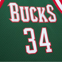 Load image into Gallery viewer, Men's Mitchell & Ness Giannis Antetokounmpo Milwaukee Bucks Green NBA Hardwood Classics Swingman Jersey