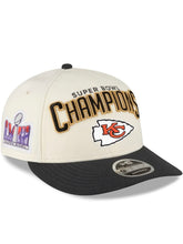 Load image into Gallery viewer, Kansas City Chiefs NFL New Era Men’s Cream/Black Low Profile 9FIFTY Super Bowl Champions Locker Room SnapBack