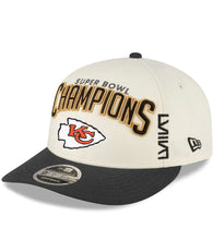 Load image into Gallery viewer, Kansas City Chiefs NFL New Era Men’s Cream/Black Low Profile 9FIFTY Super Bowl Champions Locker Room SnapBack
