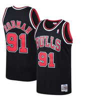 Load image into Gallery viewer, Men’s Mitchell & Ness Dennis Rodman Chicago Bulls Black Hardwood Classics Swingman Jersey