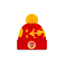Load image into Gallery viewer, Kansas City Chiefs New Era 2020 NFL Sideline - Official Sport Pom Cuffed Knit Hat/Toque
