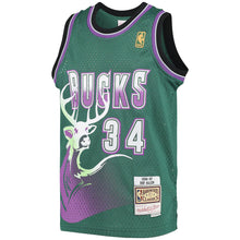 Load image into Gallery viewer, Men’s Mitchell & Ness Ray Allen Milwaukee Bucks Green NBA Hardwood Classics Swingman Jersey