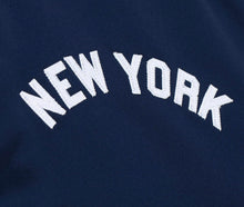 Load image into Gallery viewer, New York Yankees Mitchell &amp; Ness Heavyweight Navy Blue Satin Varsity Jacket
