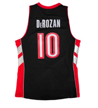 Load image into Gallery viewer, Men's Mitchell & Ness Demar DeRozan Toronto Raptors Black/Red NBA Hardwood Classics Swingman Jersey