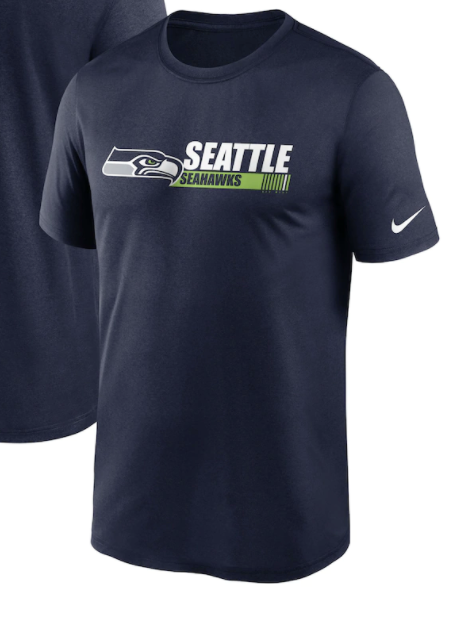 Men's Nike College Navy Seattle Seahawks Fan Gear Team Conference Legend Performance T-Shirt