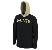 Load image into Gallery viewer, Men's Nike Black New Orleans Saints Helmet Performance - Hoodie Long Sleeve T-Shirt
