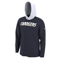 Load image into Gallery viewer, Men's Nike Navy Los Angeles Chargers Helmet Performance - Hoodie Long Sleeve T-Shirt