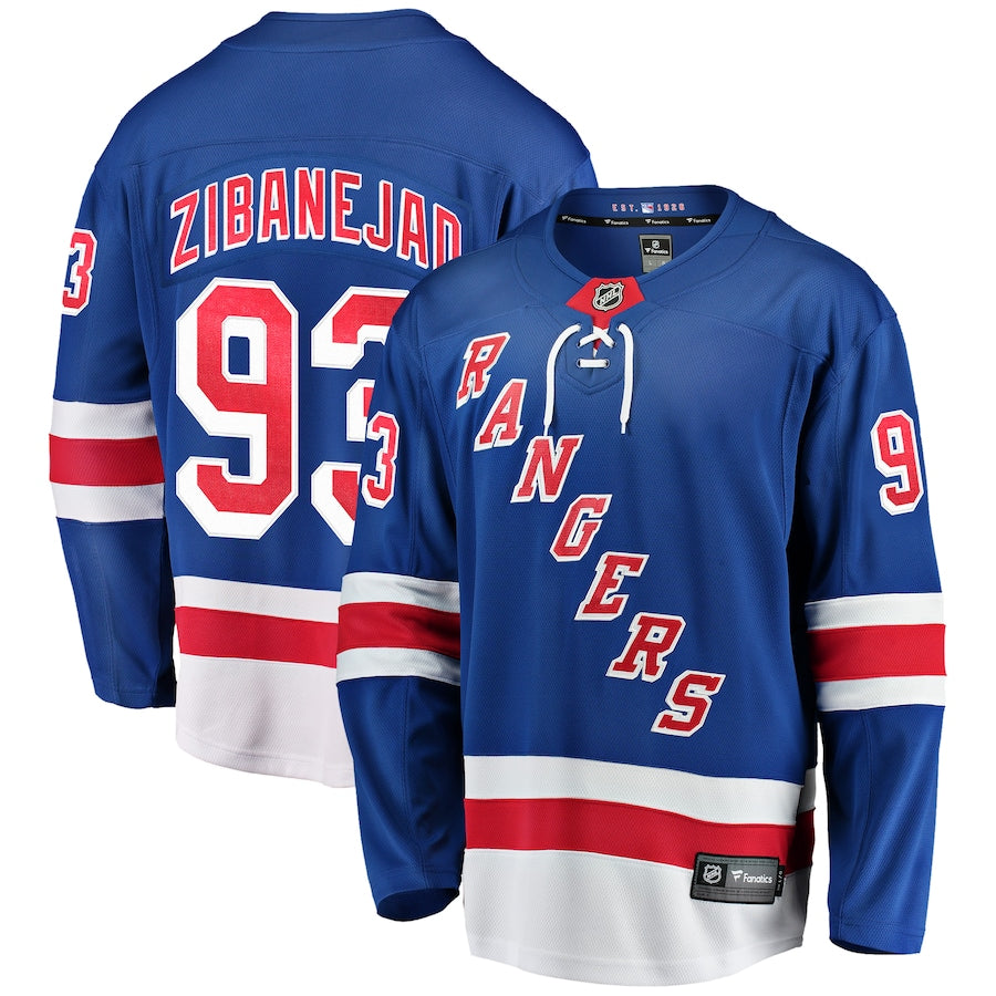 Mika Zibanejad NHL New York Rangers Fanatics Branded Home Breakaway Player Game Jersey - Blue