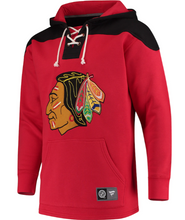 Load image into Gallery viewer, Chicago Blackhawks Fanatics Branded Red/Black Breakaway - Lace-Up Pullover Hoodie