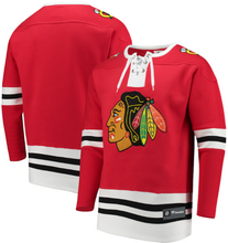 Load image into Gallery viewer, Chicago Blackhawks Fanatics Branded Red Breakaway Lace Up Pullover Sweatshirt