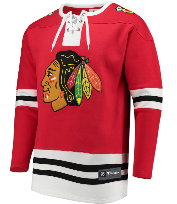 Chicago Blackhawks Fanatics Branded Red Breakaway Lace Up Pullover Sweatshirt