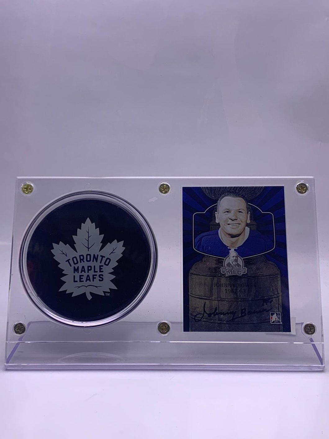 Toronto Maple Leafs Johnny Bower Game-Used Stick Collectible Card