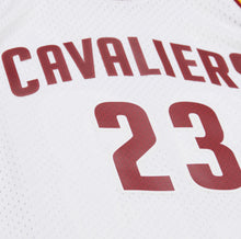 Load image into Gallery viewer, Men&#39;s Mitchell &amp; Ness Lebron James Cleaveland Cavaliers White NBA Hardwood Classics Swingman Jersey
