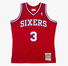 Load image into Gallery viewer, Men&#39;s Mitchell &amp; Ness Allen Iverson Philadelphia 76ers Red NBA Hardwood Classics Swingman Jersey
