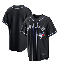 Load image into Gallery viewer, Men's Toronto Blue Jays Nike Fashion Customizable Replica Black Out MLB Jersey
