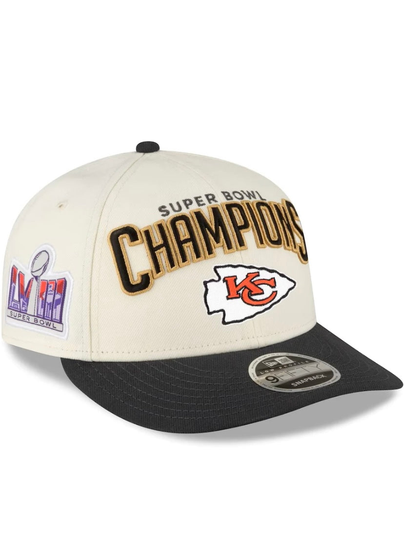 Kansas City Chiefs NFL New Era Men's Cream/Black Low Profile