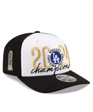 Load image into Gallery viewer, Men&#39;s New Era White/Black Los Angeles Dodgers 2024 World Series Champions Locker Room 9SEVENTY Stretch-Snap Hat

