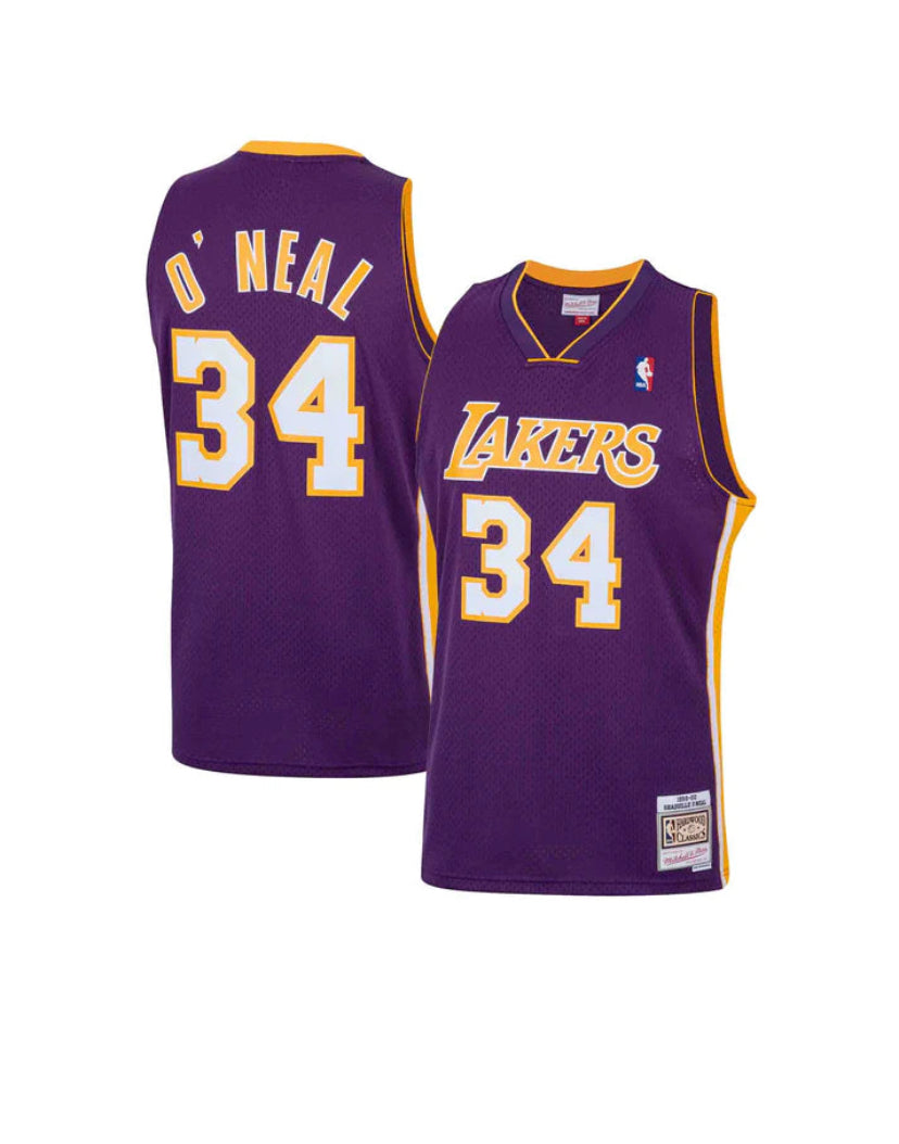 Men's Mitchell & Ness Shaquille O'Neal Los Angeles Lakers Purple NBA Hardwood Classics Swingman Jersey