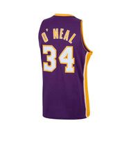 Load image into Gallery viewer, Men&#39;s Mitchell &amp; Ness Shaquille O&#39;Neal Los Angeles Lakers Purple NBA Hardwood Classics Swingman Jersey
