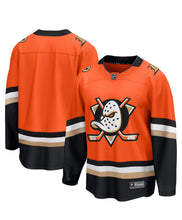 Load image into Gallery viewer, Men&#39;s Fanatics Anaheim Mighty Ducks Orange Breakaway NHL Jersey
