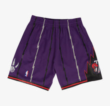 Load image into Gallery viewer, Men&#39;s Toronto Raptors Mitchell &amp; Ness Hardwood Classics Swingman Purple Basketball Shorts
