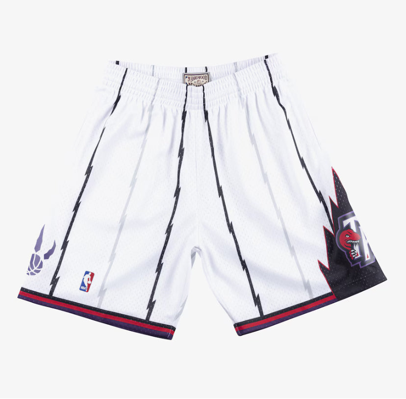 Men's Toronto Raptors Mitchell & Ness Hardwood Classics Swingman White Basketball Shorts