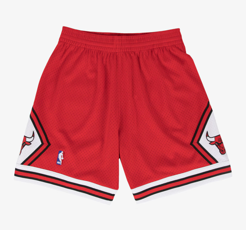 Men's Chicago Bulls Mitchell & Ness Hardwood Classics Swingman Red Basketball Shorts