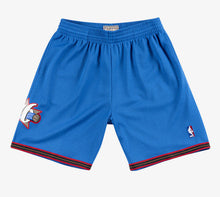 Load image into Gallery viewer, Men&#39;s Philadelphia 76ers Mitchell &amp; Ness Hardwood Classics Swingman Blue Basketball Shorts

