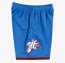 Load image into Gallery viewer, Men&#39;s Philadelphia 76ers Mitchell &amp; Ness Hardwood Classics Swingman Blue Basketball Shorts
