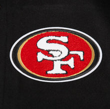 Load image into Gallery viewer, Men&#39;s San Fransisco 49ers Old English Super Bowl Black &amp; Red Varsty NFL Jacket
