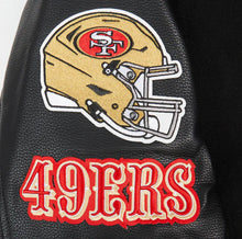 Load image into Gallery viewer, Men&#39;s San Fransisco 49ers Old English Super Bowl Black &amp; Red Varsty NFL Jacket
