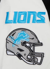 Load image into Gallery viewer, Men&#39;s Detriot Lions Old English Super Bowl Black, White &amp; Blue Varsty NFL Jacket
