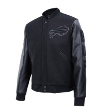 Load image into Gallery viewer, Men&#39;s Buffalo Bills Team Logo Triple Black Varsity NFL Jacket

