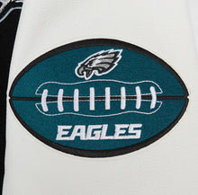 Load image into Gallery viewer, Men&#39;s Philadelphia Eagles Old English Super Bowl Black, White &amp; Green Varsity NFL Jacket
