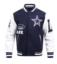 Load image into Gallery viewer, Men&#39;s Dallas Cowboys Old English Super Bowl Navy &amp; White Varsty NFL Jacket
