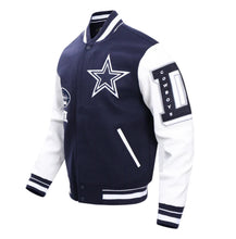 Load image into Gallery viewer, Men&#39;s Dallas Cowboys Old English Super Bowl Navy &amp; White Varsty NFL Jacket
