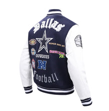 Load image into Gallery viewer, Men&#39;s Dallas Cowboys Old English Super Bowl Navy &amp; White Varsty NFL Jacket
