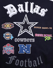 Load image into Gallery viewer, Men&#39;s Dallas Cowboys Old English Super Bowl Navy &amp; White Varsty NFL Jacket

