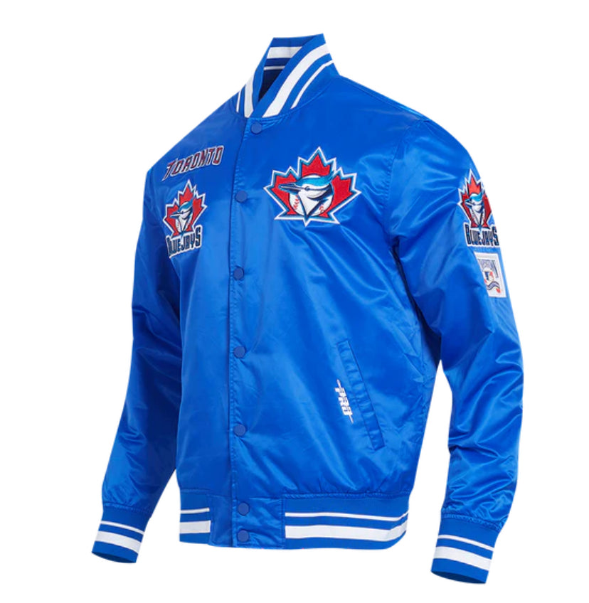 Men's Toronto Blue Jays Retro Classic Blue Satin Varsity MLB