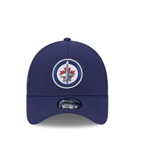 Load image into Gallery viewer, Winnipeg Jets New Era 9FORTY A-Frame Navy Blue Snapback NHL Adustable Hat
