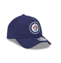 Load image into Gallery viewer, Winnipeg Jets New Era 9FORTY A-Frame Navy Blue Snapback NHL Adustable Hat
