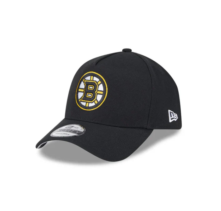 Boston Bruins New Era 9FORTY A-Frame Black Snapback NHL Adustable Hat