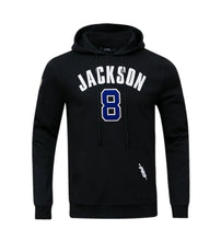 Load image into Gallery viewer, Men&#39;s Baltimore Ravens Lamar Jackson #8 Jersey Style NFL Black Pullover Hoodie
