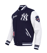 Load image into Gallery viewer, Men&#39;s New York Yankees Pick Stiching World Series Navy &amp; White Varsity MLB Jacket
