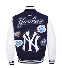 Load image into Gallery viewer, Men&#39;s New York Yankees Pick Stiching World Series Navy &amp; White Varsity MLB Jacket
