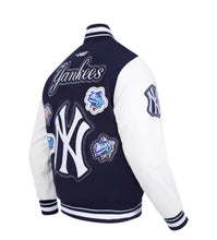 Load image into Gallery viewer, Men&#39;s New York Yankees Pick Stiching World Series Navy &amp; White Varsity MLB Jacket
