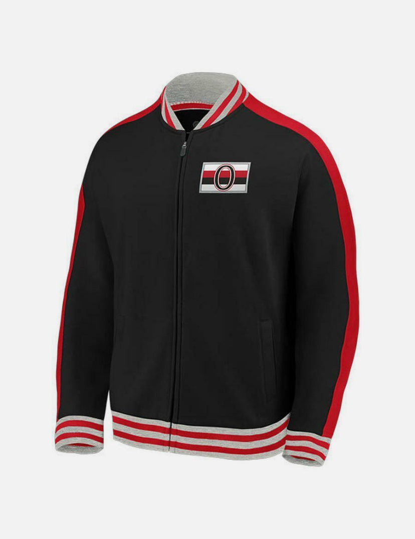 Men's Ottawa Senators Black & Red Full-Zip Track NHL Jacket