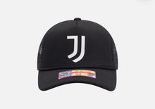 Load image into Gallery viewer, Juventus Fan Ink TR-28 Pro Trucker Snapback Black &amp; White Soccer Hat
