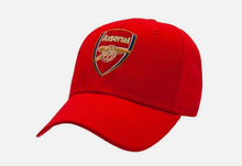 Load image into Gallery viewer, Arsenal Velcro Adjustable Red Soccer Hat
