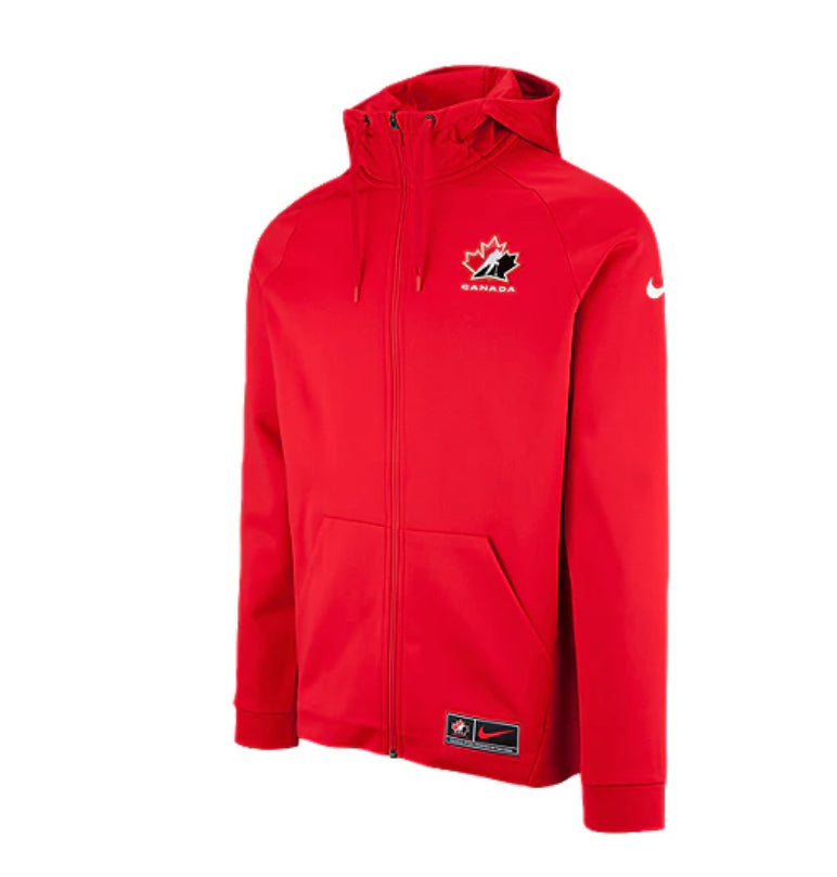 Nike Team Canada Hockey 2018 World Juniors Championship IIHF Full-Zip Red Hoodie